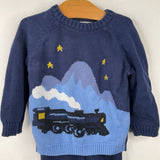 Size 12-18m (75): Hanna Anderson Blue/Multi Polar Express Seater/Pants 2pc Set