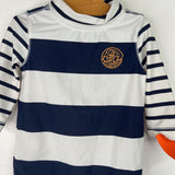 Size 6-12m: Baby Gap Blue/White Striped 1pc Rash Guard Swimsuit
