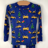 Size 4 (110): Hanna Andersson Blue Holiday Construction 2pc PJs
