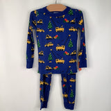 Size 4 (110): Hanna Andersson Blue Holiday Construction 2pc PJs