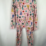 Size 8 (130): Hanna Andersson Pink Princesses Print 2pc PJs