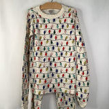 Size 14 (160): Hanna Andersson White/Holiday Lights 2pc PJs