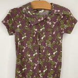Size 2: Kate Quinn Purple Berries Collared Shorty Romper