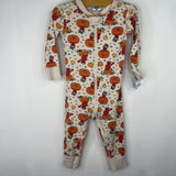 Size 2 (85): Hanna Andersson Creme/Halloween Elmo Print 1pc PJs