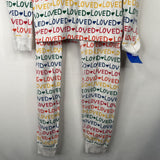Size 12 (150): Hanna Andersson White Rainbow Loved 2pc PJs