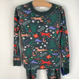 Size 6-7 (120): Hanna Andersson Green Reindeer 2pc PJs