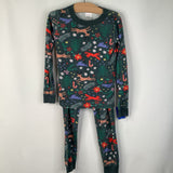 Size 6-7 (120): Hanna Andersson Green Reindeer 2pc PJs