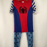 Size 8 (130): Hanna Andersson Spider Man Print Shorty Sleeve 2pc PJs