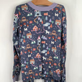 Size 12 (150): Hanna Andersson Purple Cottage Scene Long Sleeve 2pc Pj
