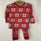 Size 2 (85): Hanna Andersson Red/White Snowflakes Print 2pc PJs