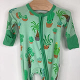 Size Premie: Little Sleepies Green Plant Print 1pc Footy PJs