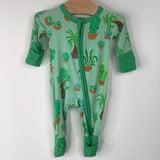 Size Premie: Little Sleepies Green Plant Print 1pc Footy PJs