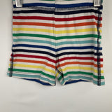Size 4-5: Primary White/Rainbow Stripe 2pc Shorty Short Sleeve PJs