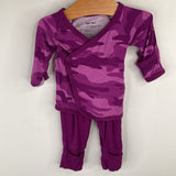 Size NB: Little Sleepies Purple Camo 2pc PJs