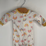 Size Preemie: Gerber White/Yellow Rainbows 1pc Footy PJs