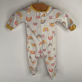 Size Preemie: Gerber White/Yellow Rainbows 1pc Footy PJs