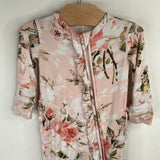 Size 0-3m: Posh Peanut Pink Floral 1pc Footy PJs