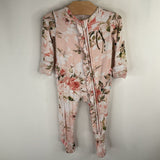 Size 0-3m: Posh Peanut Pink Floral 1pc Footy PJs