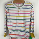 Size 9: Boden White/Colorful Striped 2pc PJs