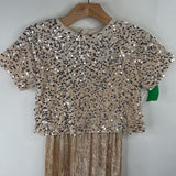 Size 9-10: Zara Golden Sequin Short Sleeve Romper