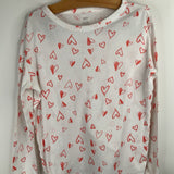 Size 12: Gap White/Red Hearts 2pc PJs