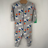 Size 3-6m (60): Hanna Andersson Grey/Rainbow Birds 1pc PJs