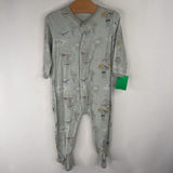 Size 3-6m: Magnetic Me Green World Map Print 1pc Footy PJs
