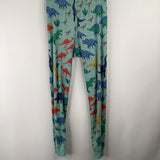 Size 6-7 (120): Hanna Anderson Blue Colorful Dinosaur Print 2pc PJs