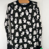 Size 8 (130): Hanna Andersson Black/White Ghosts 2pc PJs
