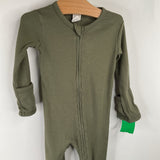 Size 6-9m: Kate Quinn Green Zip-Up 1pc Footy PJs
