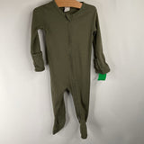 Size 6-9m: Kate Quinn Green Zip-Up 1pc Footy PJs