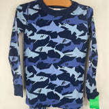 Size 5 (110): Hanna Andersson Blue Shark Print 2pc PJs