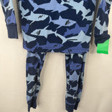 Size 5 (110): Hanna Andersson Blue Shark Print 2pc PJs