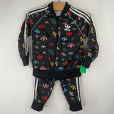 Size 18-24m: Adidas Black/Multi 2pc Track Set