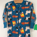 Size 12-18m (75): Hanna Andersson Blue Halloween Dogs 1pc PJs