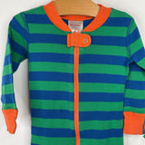 Size 12-18m (75): Hanna Andersson Green/Blue Striped 1pc PJs