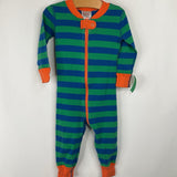 Size 12-18m (75): Hanna Andersson Green/Blue Striped 1pc PJs