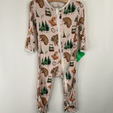 Size 6-9m: Kickee Pink Camping Print 1pc PJs
