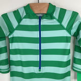 Size 12-18m: Primary Blue/Green Striped Rash Guard Suit