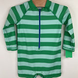 Size 12-18m: Primary Blue/Green Striped Rash Guard Suit