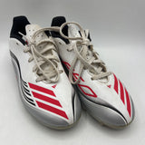 Size 3.5Y: Adidas Messi White/Grey/Red Lace-Up Soccer Cleats