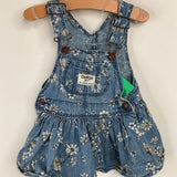 Size 6m: Osh Kosh BGosh Blue Floral Overall Dress