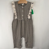 Size 12-18m: Kate Quinn Creme/Black Striped Short Sleeve Romper