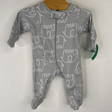 Size Premie: Gerber Grey Elephants 1pc Footy PJs