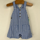 Size NB: Carter's Blue/White Checkered Shortalls