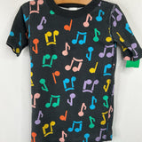 Size 8 (130): Hanna Andersson Black/Colorful Stars 2pc Shorty PJs