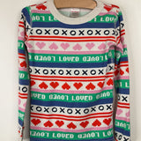 Size 6-7 (120): Hanna Andersson Colorful Striped Xoxo 2pc PJs