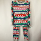 Size 6-7 (120): Hanna Andersson Colorful Striped Xoxo 2pc PJs