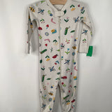 Size 2 (85): Hanna Andersson White Bugs Print 1pc PJs