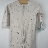 Size 3-6m: Pehr White/Pink Stars 1pc Footy PJs
